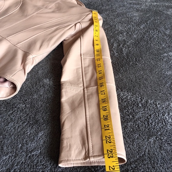 NEW Blush Pink Leather Jacket GILI - Picture 16 of 16